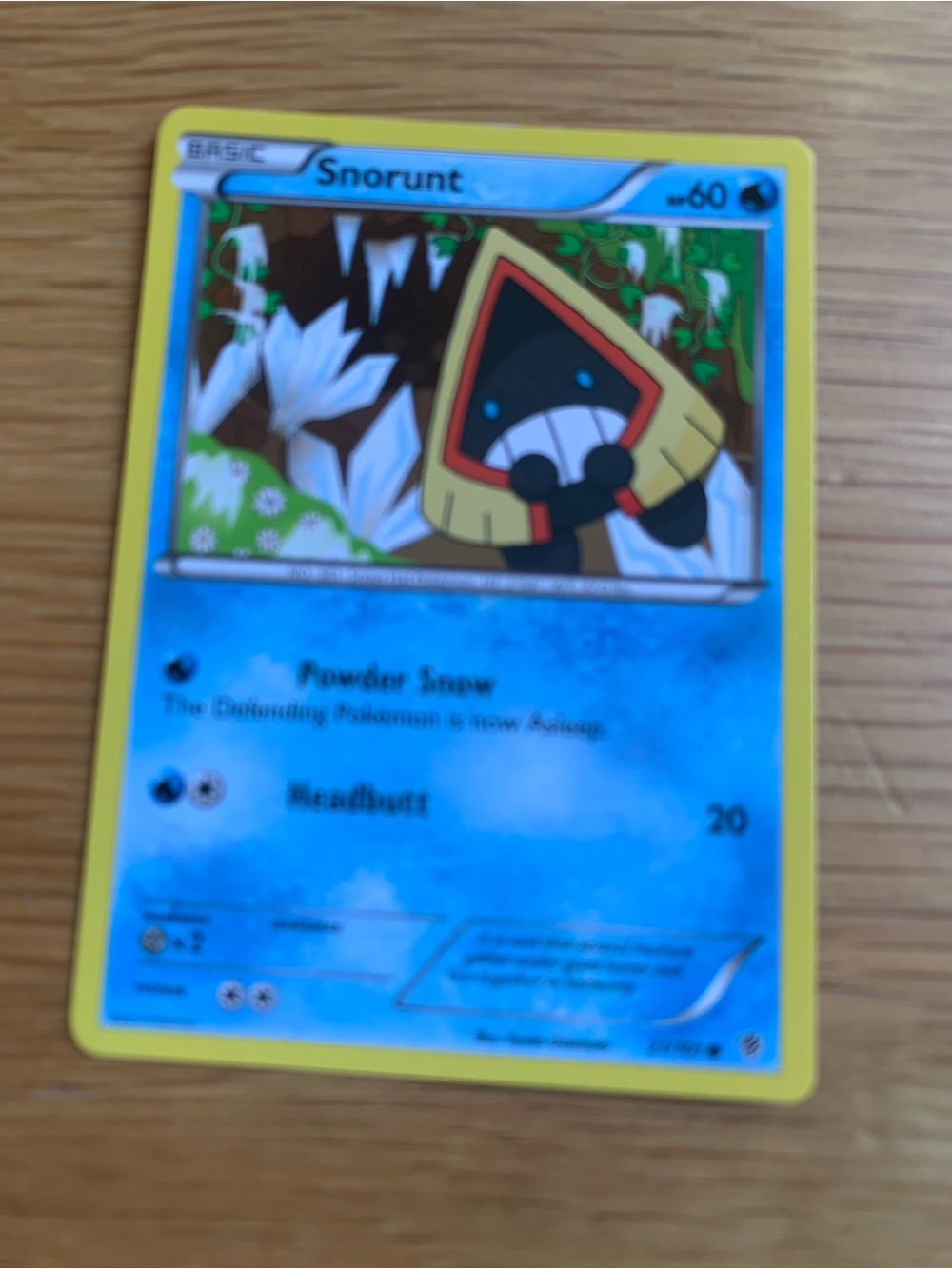 Pokemon Snorunt Blue Water-Type Card with Yellow Border